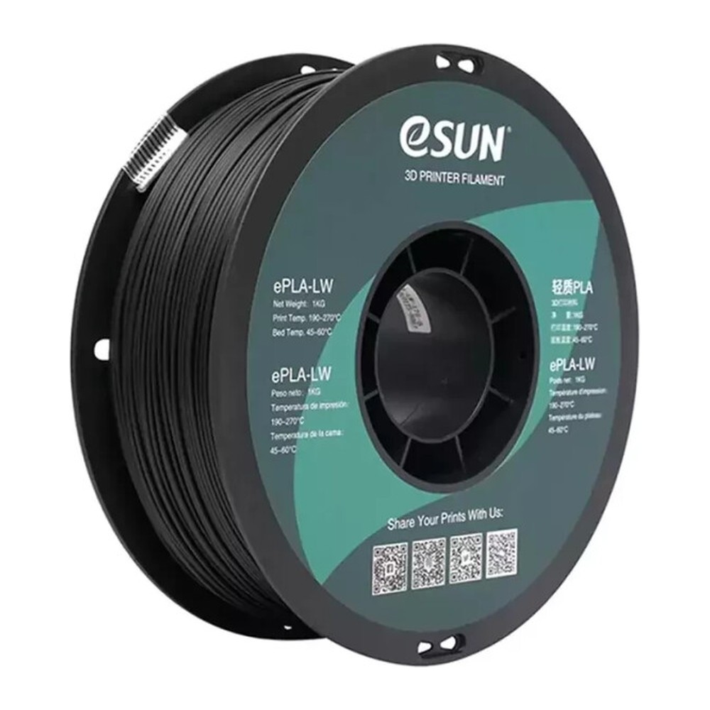 eSUN ePLA-LW Hafif Köpüren Filament Siyah 1.75 mm 1 kg makara