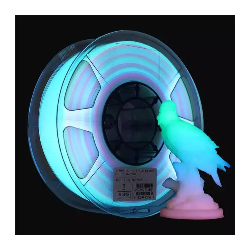 eSUN PLA+ Karanlıkta Parlayan Filament Rainbow (Yeşil-Mavi-Mor-Pembe) 1.75 mm 1 kg makara