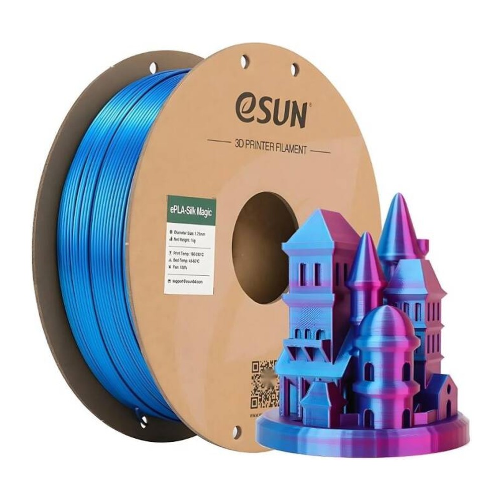 eSUN ePLA-Silk Magic Çift Renkli Filament Kırmızı-Mavi 1.75 mm 1 kg makara