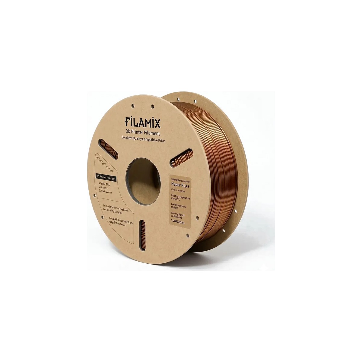Filamix Hyper Speed PLA+ Filament 1.75mm 1kg Bakır