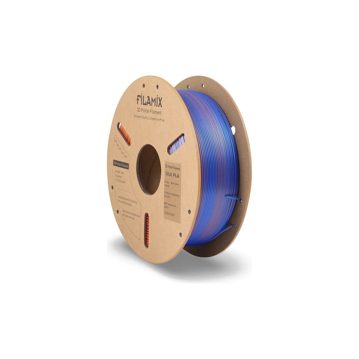 Filamix Silk Mystic PLA Filament Blue-Green-Orange