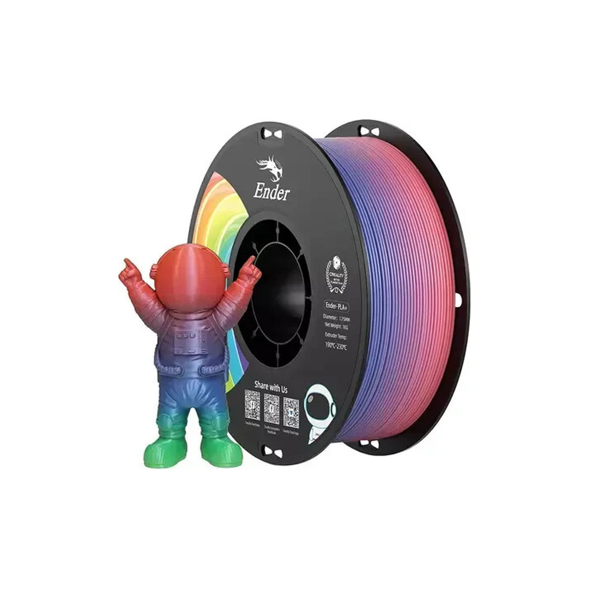 Creality Ender PLA+ Filament 1.75mm 1kg Gökkuşağı (Rainbow)