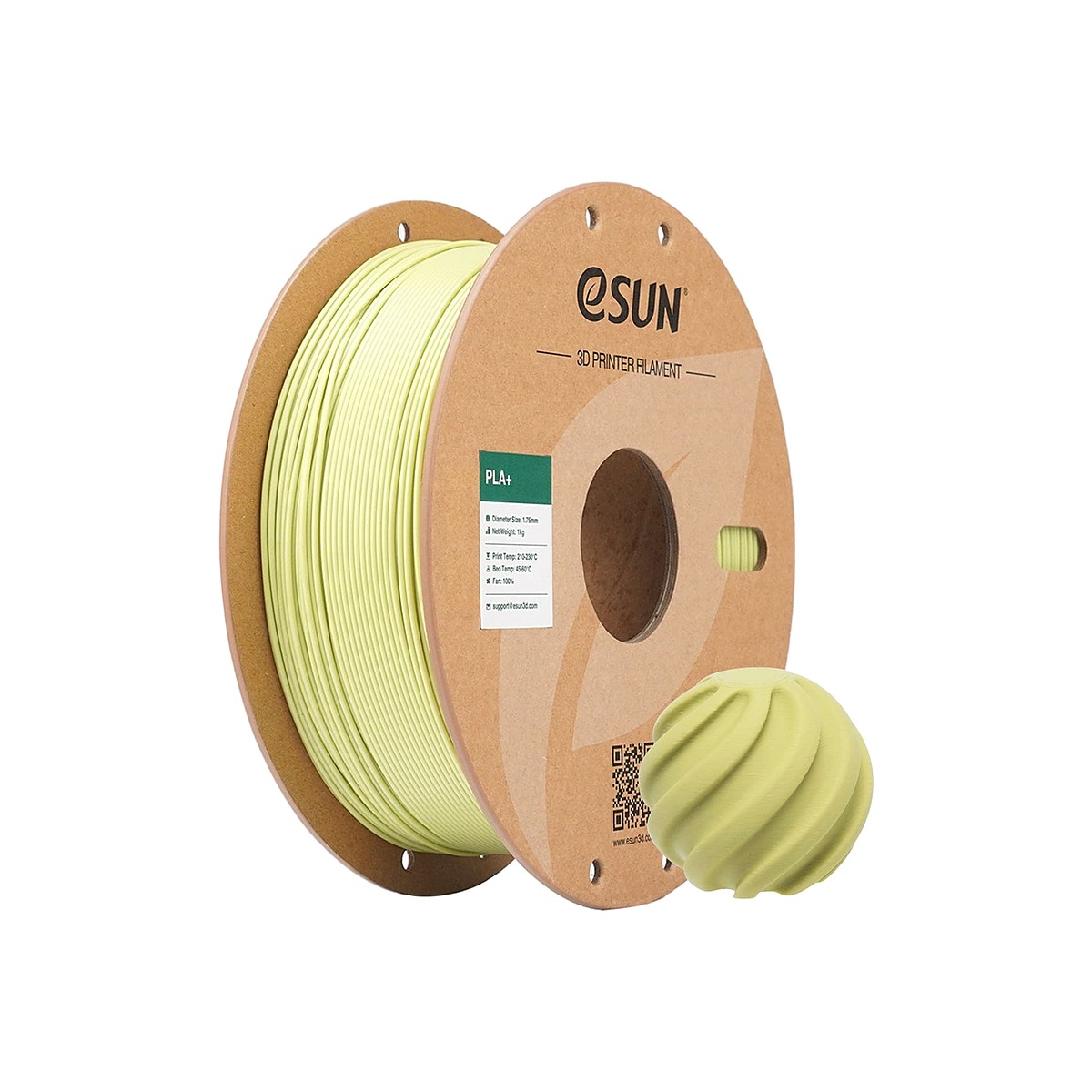 eSUN PLA+ Filament Mustard Green