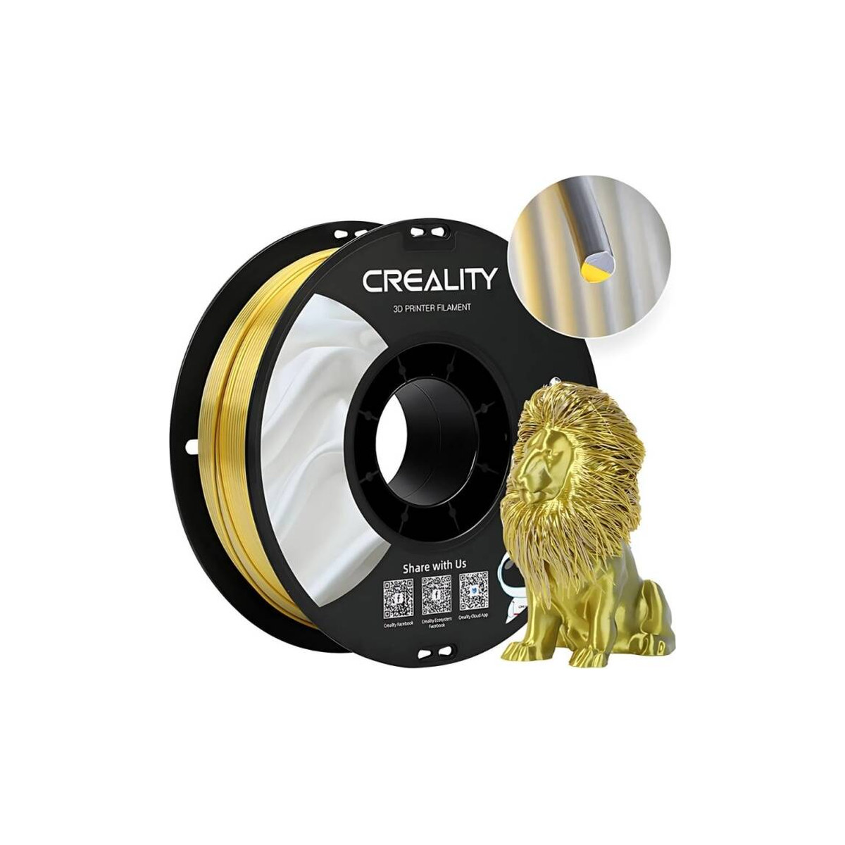 Creality CR-PLA Silk Filament 1.75mm 1kg Altın-Gümüş
