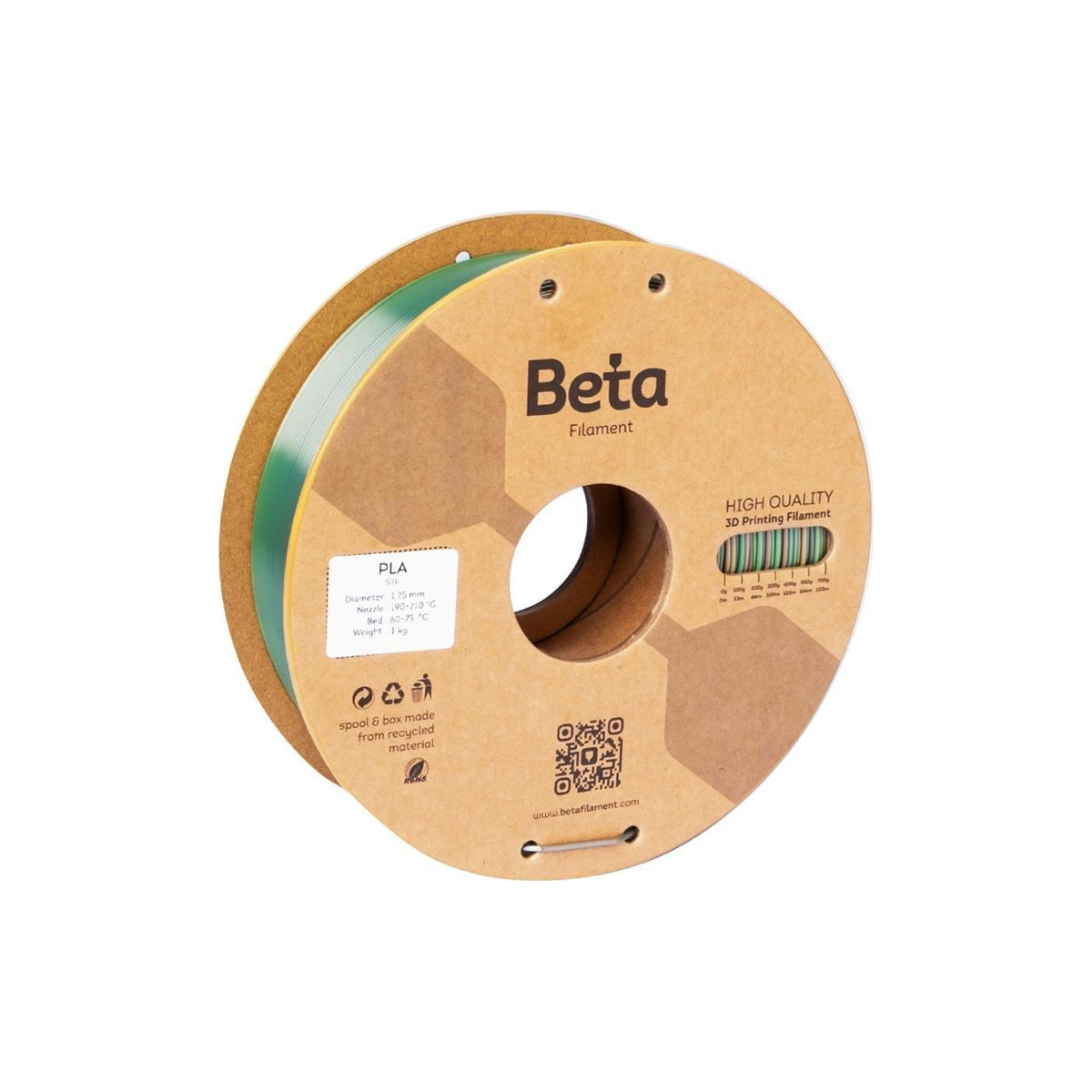 Beta PLA Silk Filament 1.75mm 1kg