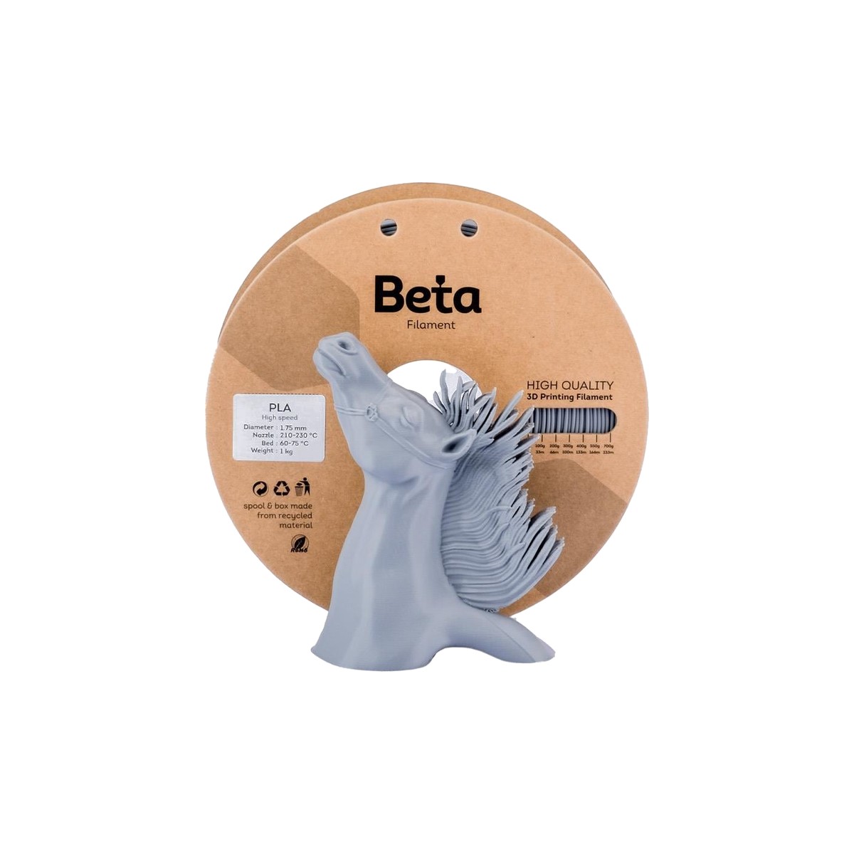 Beta PLA High-Speed Filament 1.75mm 1kg - Kolay PLA baskısı