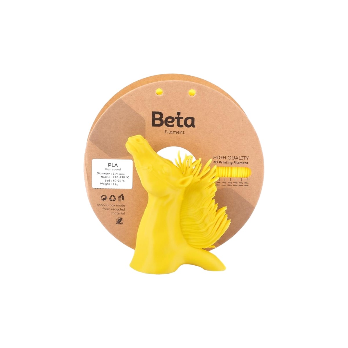 Beta PLA High-Speed Filament 1.75mm 1kg - Kısa baskı süresi