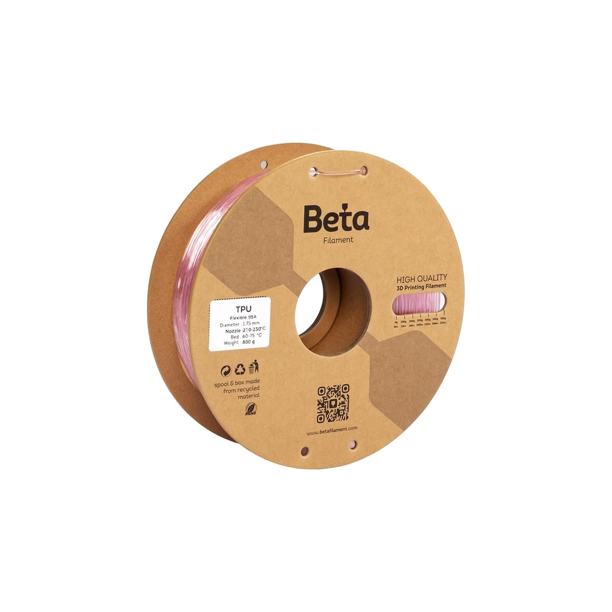 Beta TPU 95A Filament 1.75mm 800g