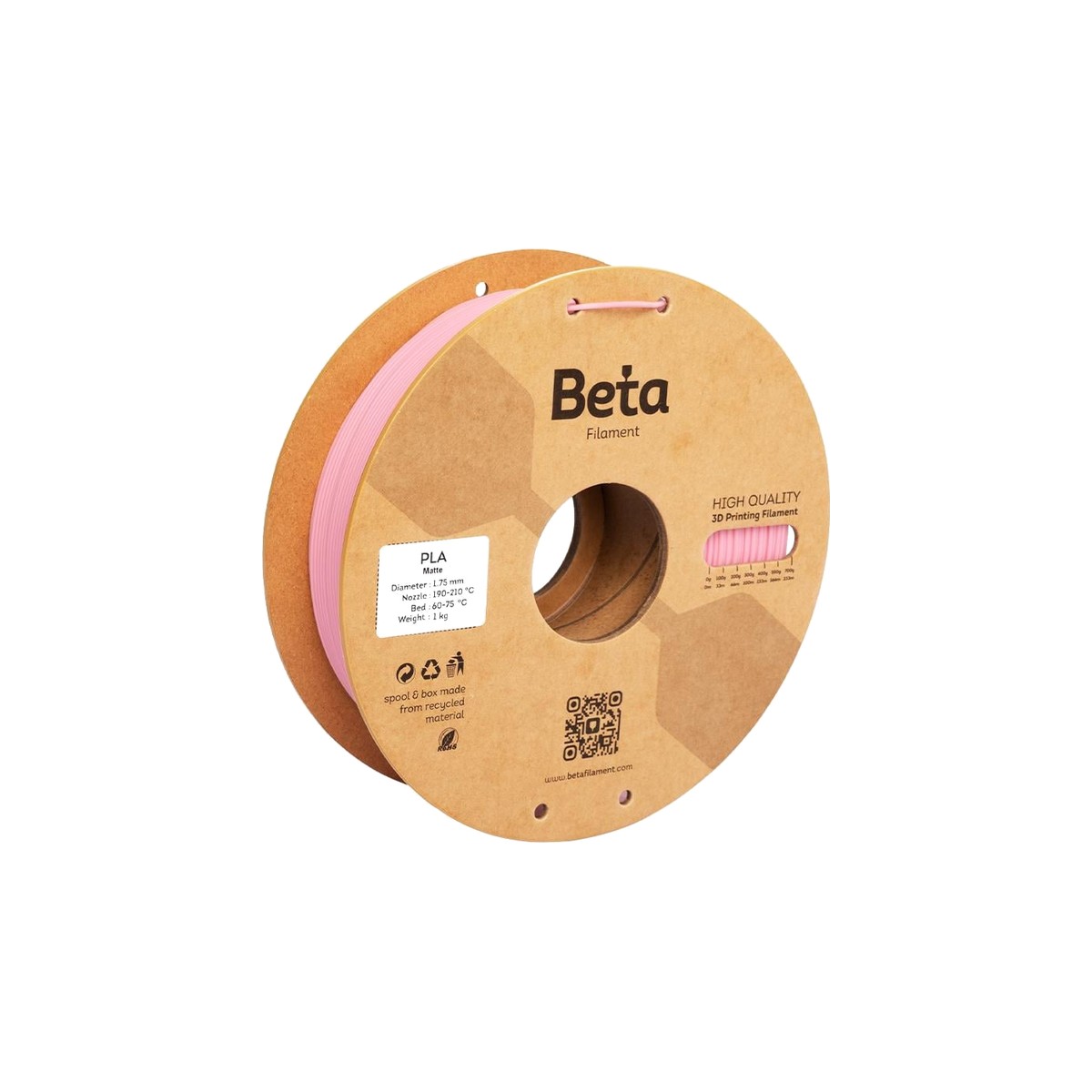 Beta PLA Matte Filament 1.75mm 1kg - Gerçek mat yüzey