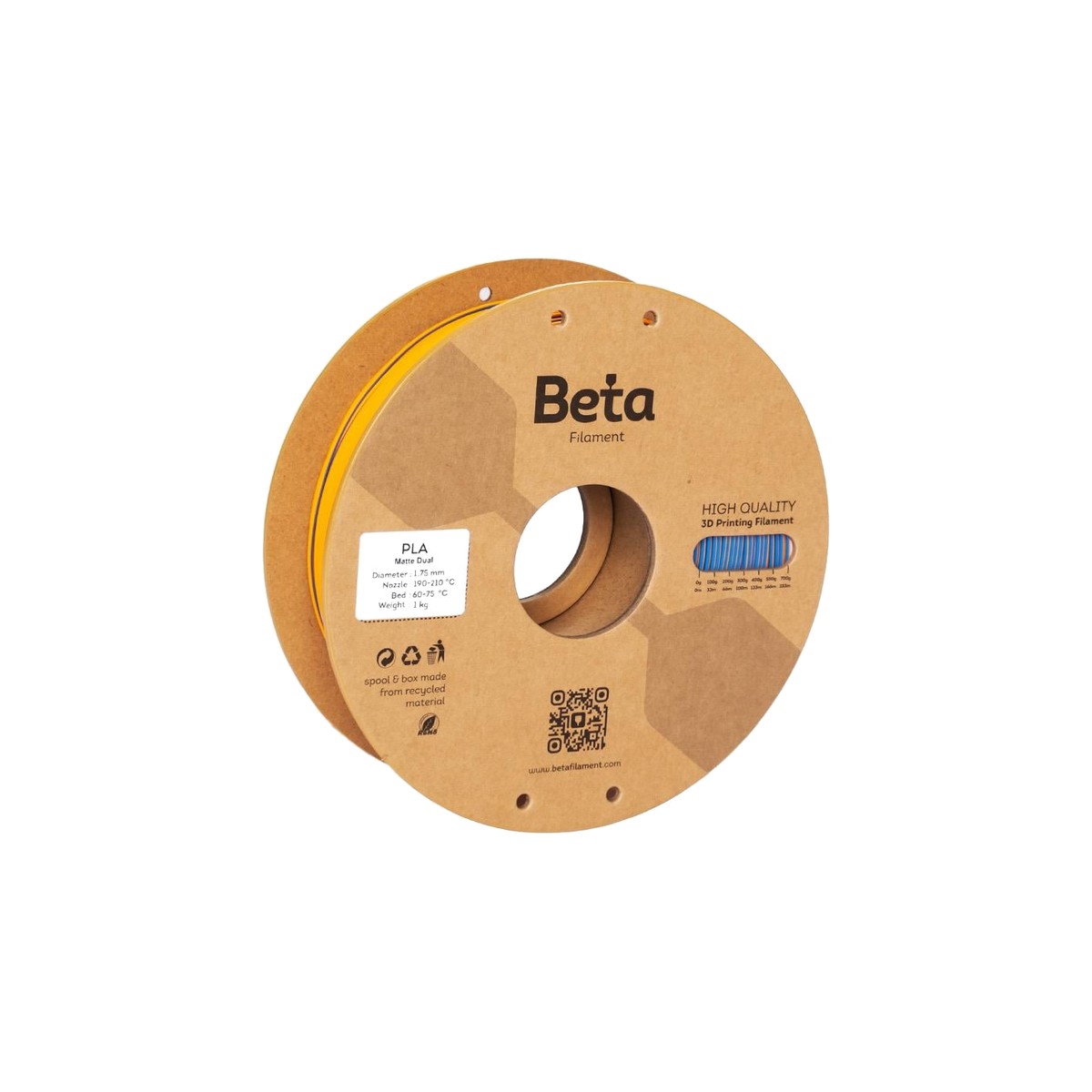 Beta PLA Matte Magic Filament 1.75mm 1kg - Çift renk etkisi