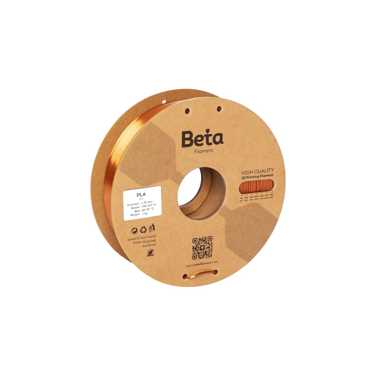 Beta PLA Silk Filament 1.75mm 1kg - İpeksi parlaklık