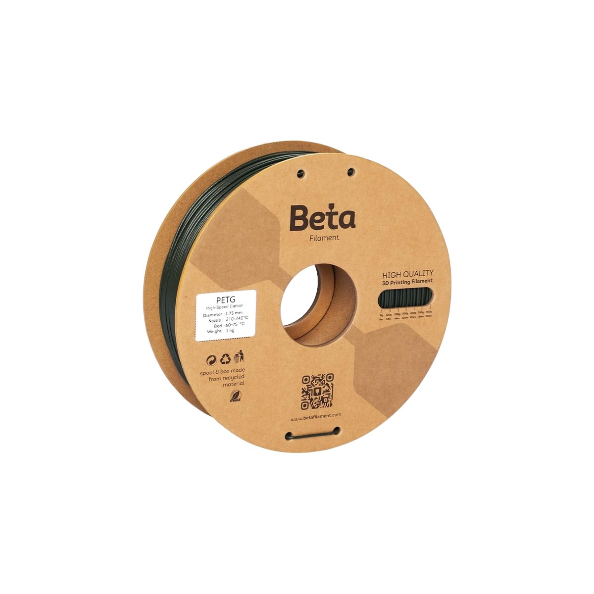 Beta PETG High-Speed Carbon Filament 1.75mm 1kg - Hızlı baskı