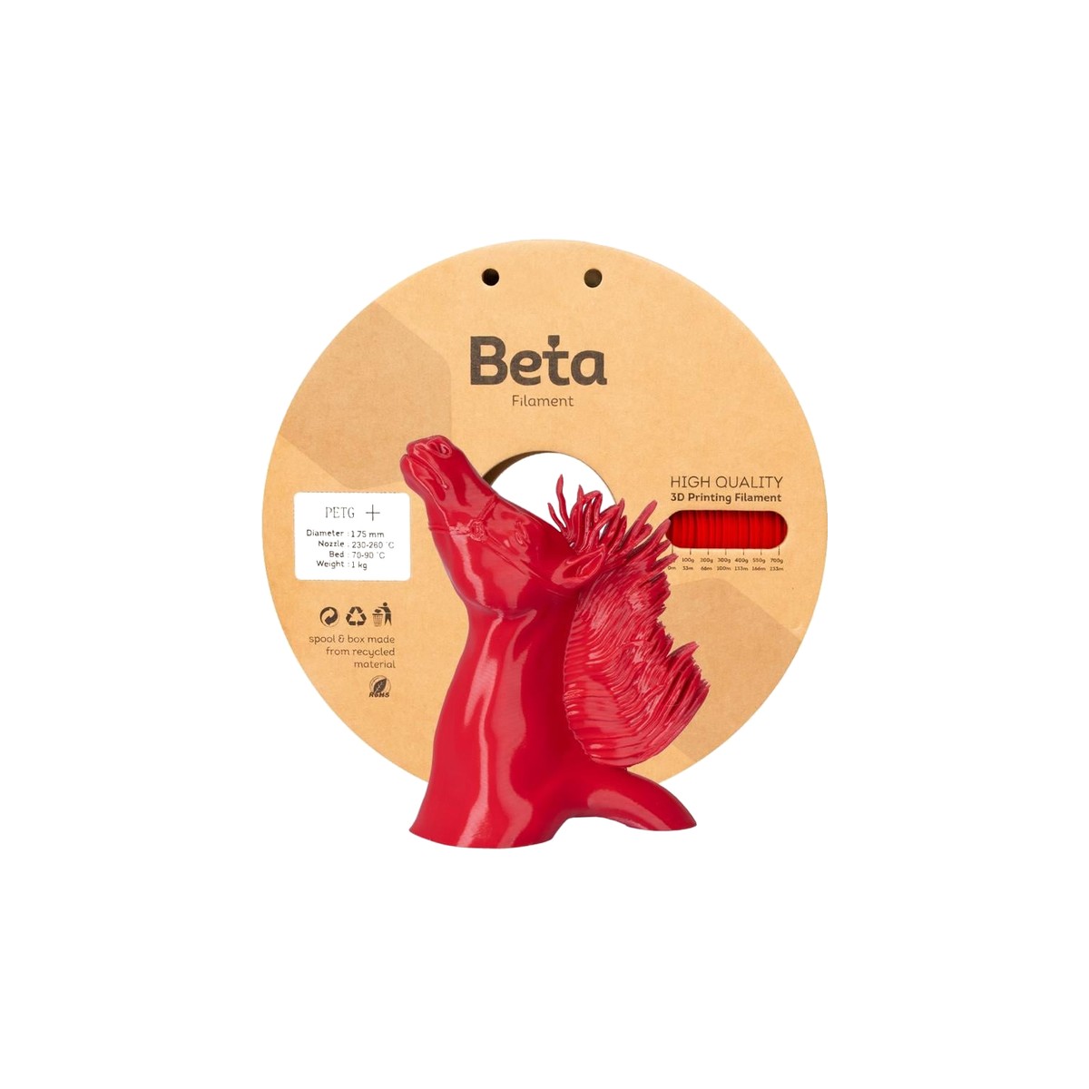 Beta PETG+ Filament 1.75mm 1kg - Isıya dayanım